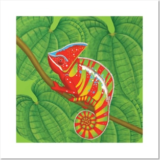 Colourful chameleon Posters and Art